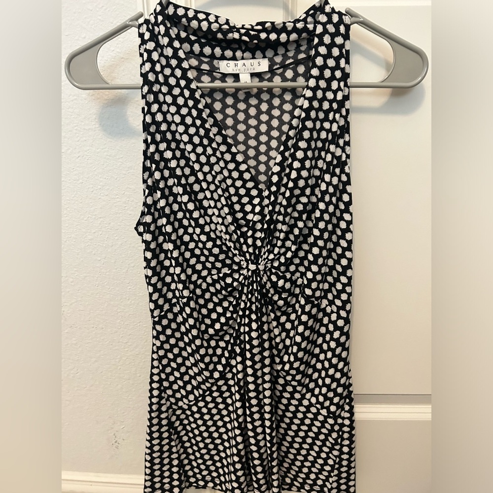 Flattering black and white blouse